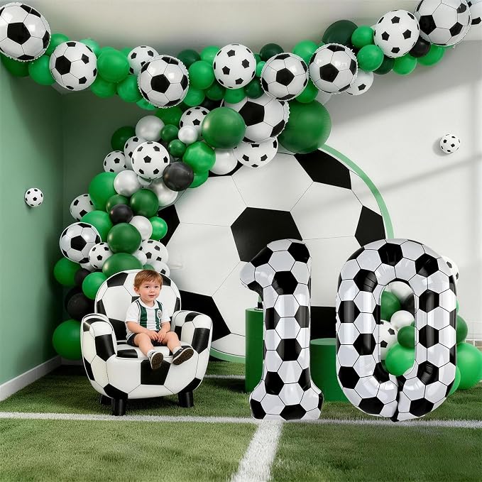 40 Inch Soccer Number 5 Foil Balloon, Soccer Birthday Party Decorations | - Image 5