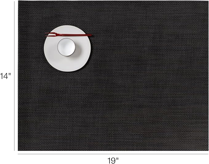 Chilewich Mini Basketweave Placemats, Woven Rectangle Placemats Set of 4 | Easy - Image 2