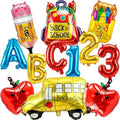 Back to School Balloons 12pcs Welcome School Bus Balloon Colorful Schoolbag by Lukinuo