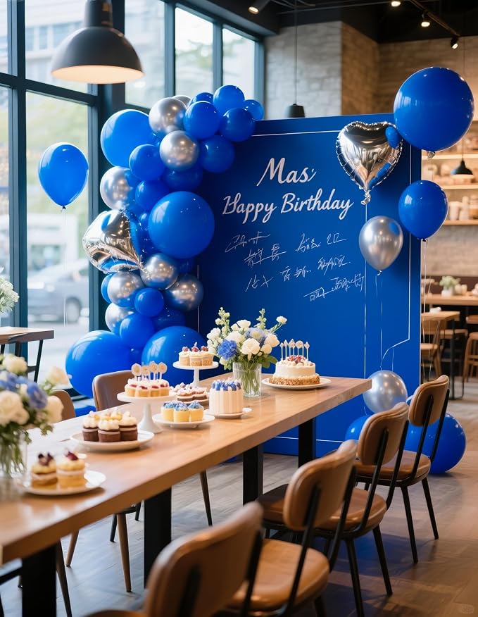 Royal Blue Balloons 145pcs Different Sizes 5in 10in 12in 18in Round Latex Blue - Image 5