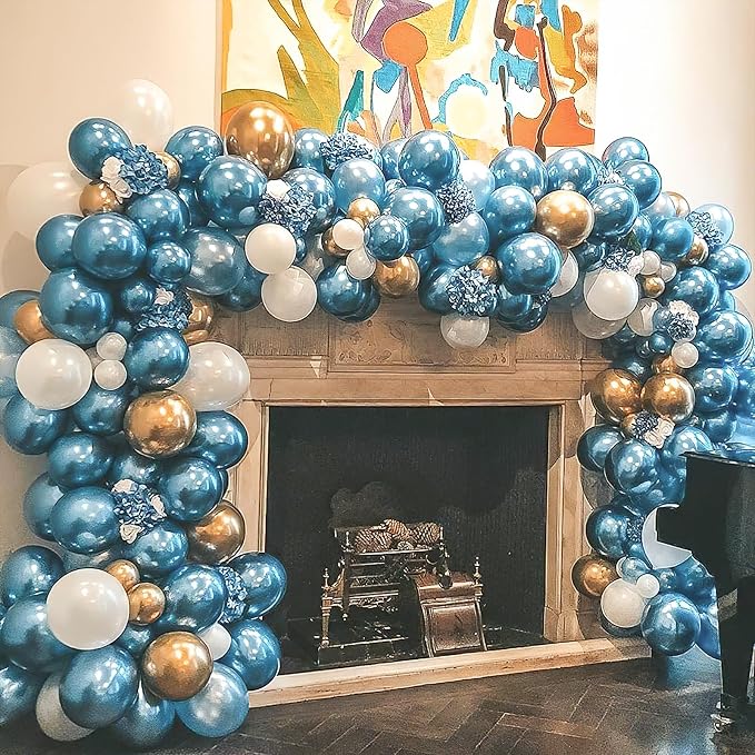 PartyWoo Metallic Blue Balloons, Balloon Garland or Arch Decorations, Wedding | - Image 5