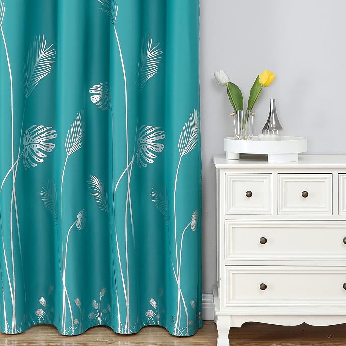 Teal Blackout Curtains 96 Inches Long, Grommet Curtains - Image 2