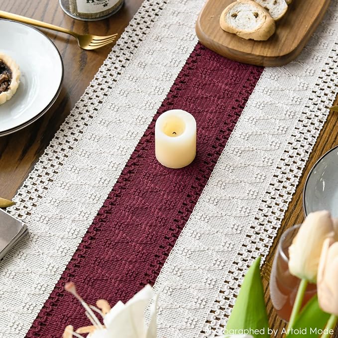 Artoid Mode Red Farmhouse Rustic Christmas Table Runner 12x36 Inch | Seasonal - Image 4