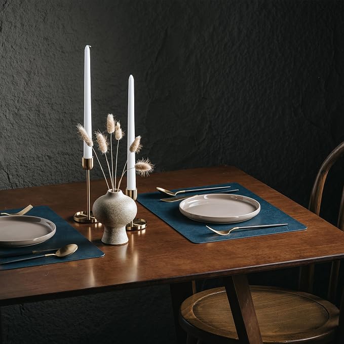 Placemats Set of 6, DOLOPL Reversible Dual-Color Faux Leather Place Mats - Image 6