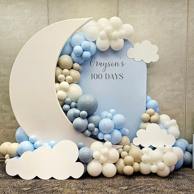 Double Stuffed Pastel Blue Balloons Different Size 115Pcs 5/10/12/18 Inch - Image 5