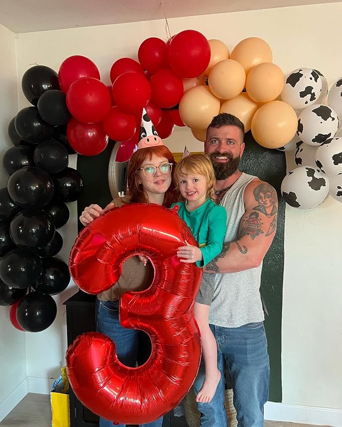 7 Balloon - Red Birthday Number Balloons, 40 Inch Decorations Men Women | Red - Image 8