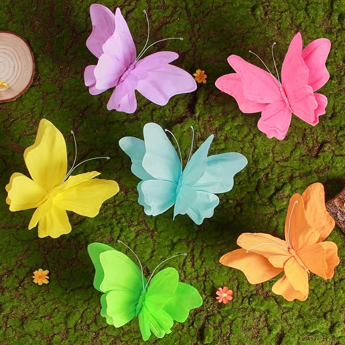 SUNBEAUTY Hanging Butterflies Large Butterfly Decorations 3D Colorful Paper by SUNBEAUTY