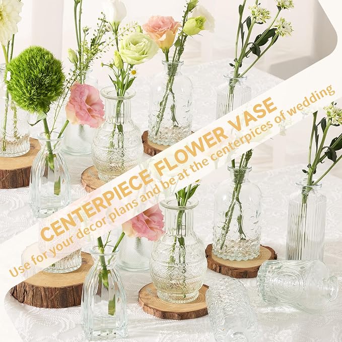 Glass Bud Vase Set of 32PCS Wedding Centerpieces - Image 6