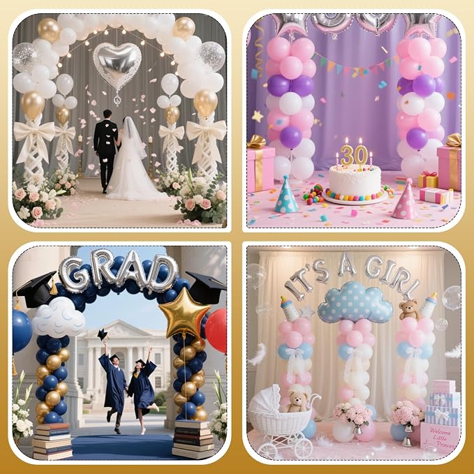 Balloon Columns Stand Set of 4, 7FT Adjustable Pillar Kit | Easy Setup - Image 5