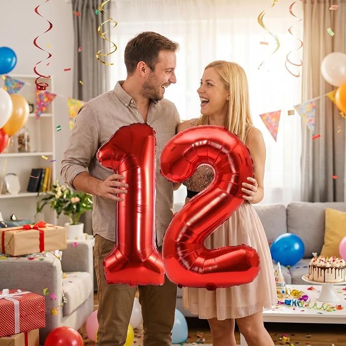 Number 12 Balloon Foil Mylar Balloons - Image 2