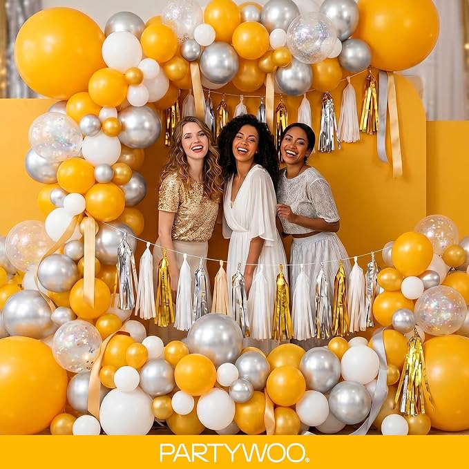 PartyWoo Yellow Mustard Yellow Balloons 100pcs Different Sizes | Balloons - Image 5
