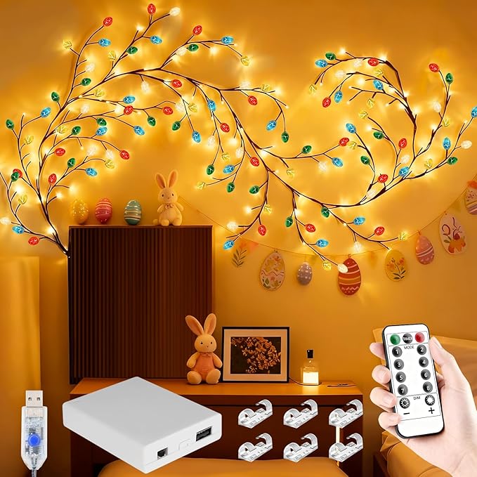 4FT 48LED USB Easter Egg Tree Branch Lights by FNHMSL