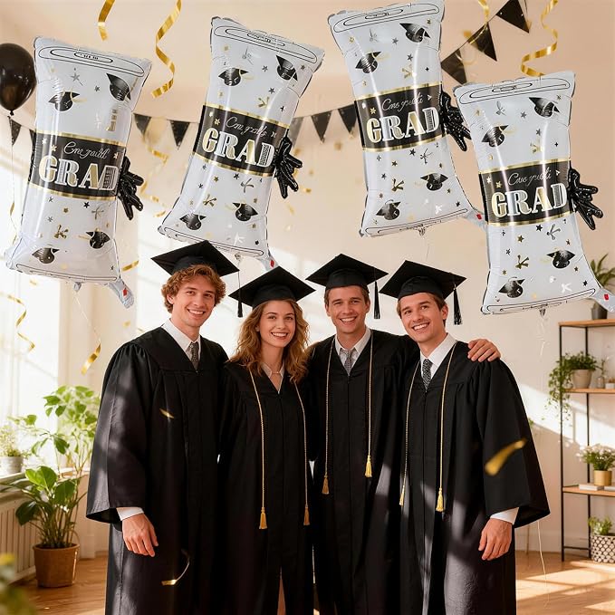 Graduation Diploma Balloons, 2026 Graduation Decorations 3 Pcs Gold White - Image 4