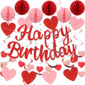 YEOCU Birthday Decorations, No DIY Pre-Strung Happy Birthday Banner | Red Heart by YEOCU