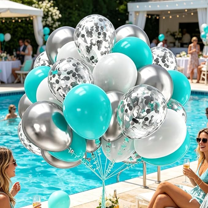 12-inch sequined metallic balloon set of 60 pieces, - Image 2