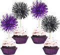 40 PCS Foil Firework Cupcake Toppers Sparkle Tinsel Cupcake Picks Fireworks by ZHUOWEISM