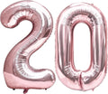 FIROMI 20 Foil Number Balloons Rose Gold 40-inch Big Mylar Balloon Numbers | by Firomi