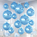 Blue Round Foil Balloons with Satin Bows Ribbon by Dagelar