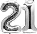 Silver 21 Number Balloons Big Giant Jumbo Large Number 21 Foil Mylar Balloons by COLORFULELVES