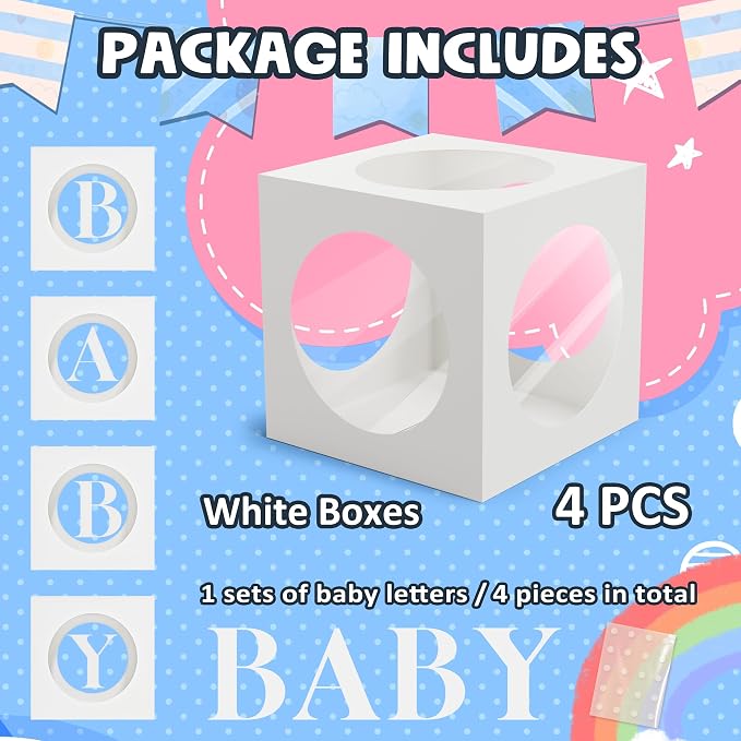 RYDDOY Baby Boxes with Letters for Baby Shower, Baby Shower Decorations Blocks - Image 2