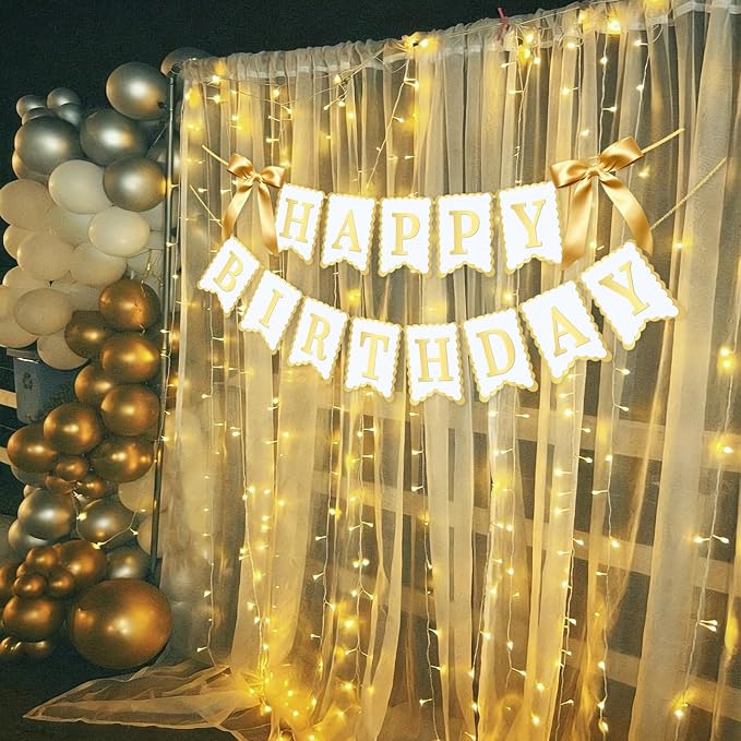 Bow Happy Birthday Banner for Bow Birthday Decorations Bows Garland for Women - Image 4