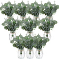 XunYee 10 Set Mason Jars for Centerpieces, Light Green, Eucalyptus | Mason Jar by XunYee