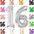 KatchOn Silver 16 Balloon Numbers 40 Inch | Happy 16th Birthday Balloons by KatchOn