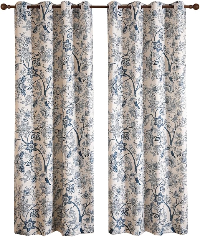 Designer Elegant Linen Printed Curtains, 2 Panels, kitchen Bedroom Living Room - Image 4
