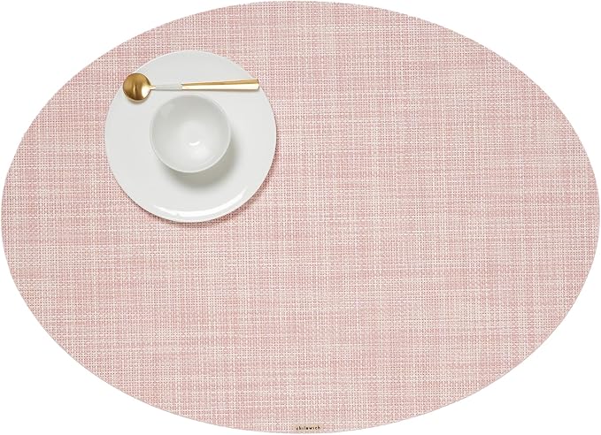 Chilewich Mini Basketweave Placemats, Woven Oval Placemats Set of 4 | Reusable by Chilewich