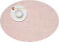 Chilewich Mini Basketweave Placemats, Woven Oval Placemats Set of 4 | Reusable by Chilewich