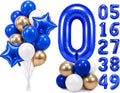 PartyWoo Number Balloons 40 Inch Blue Number 0 Kit by PartyWoo