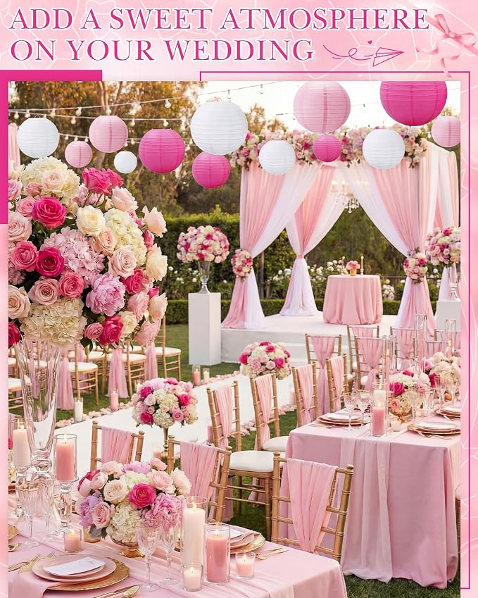 Treela 48 Pcs Paper Lanterns Party Decorations Chinese Lanterns Round Paper - Image 4