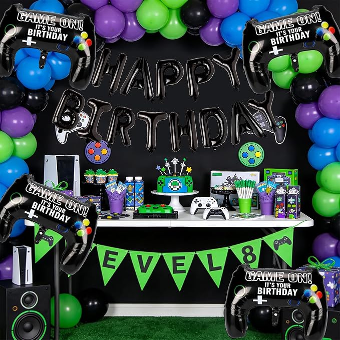 Black Happy Birthday Balloons - Image 3