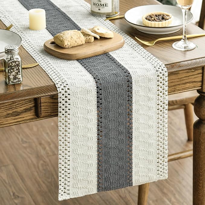 Artoid Mode Dark Grey Farmhouse Rustic Table Runner 12x48 Inch | Seasonal by ArtoidMode