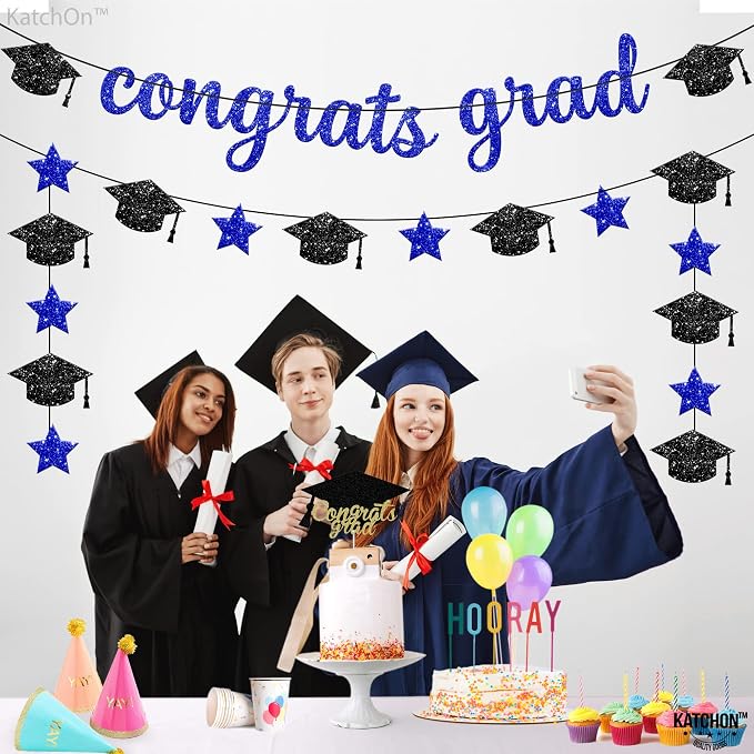 KatchOn Glitter Congrats Grad Banner 10 Feet, Graduation Party Decorations | - Image 7