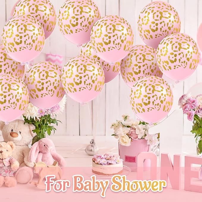 Gejoy 36 Pcs Cheetah Balloons Pink Leopard Print Balloons 12 Inch Spots Latex - Image 4