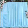 50 ft x 10 ft Wrinkle Free Blue Backdrop Curtain Panels, Polyester Photography by Outpain