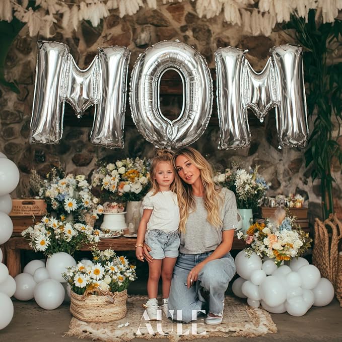 AULE 40 Inch Silver Z Balloon Letter Foil A-Z Birthday Big Alphabet | Birthday - Image 4
