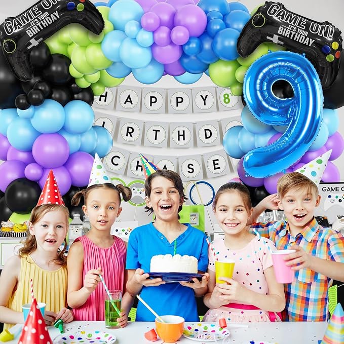 9th Birthday Video Game Balloons Arch, 9th Party Balloons Garland Kit 9th Game - Image 6