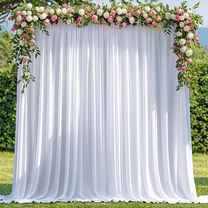 Asee'm White Backdrop Curtains Drapes by Aseem