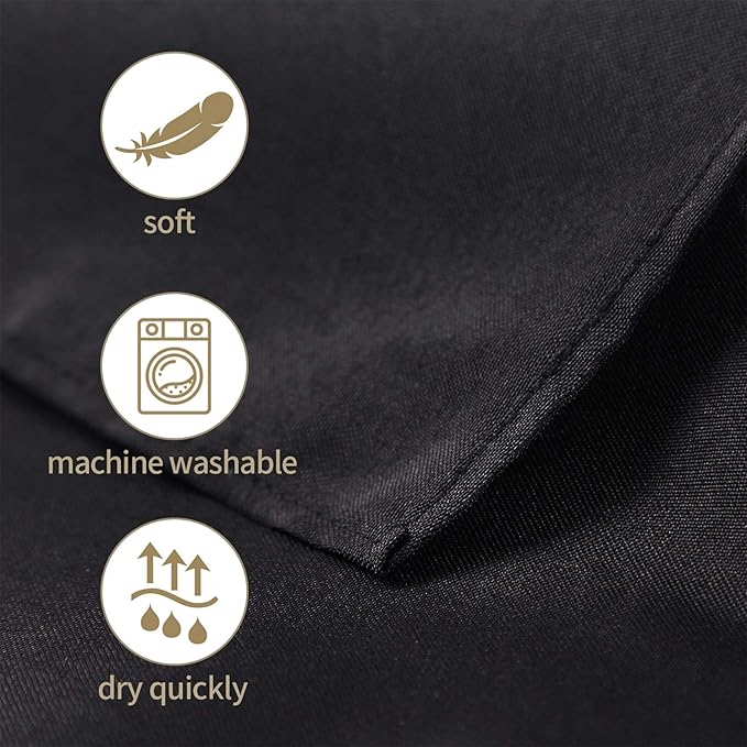 Ascoza 2pack 90 Inch Black Round Tablecloth in Polyester Fabric for Wedding/Banquet/Restaurant/Parties