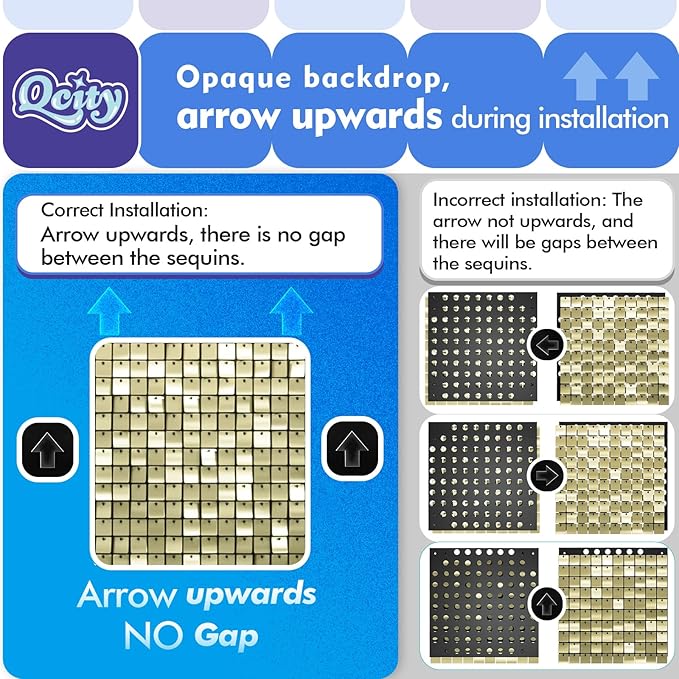Qcity Purple Shimmer Wall Backdrop 30PCS, Black Back Not See-Through Design, Square Sequin Glitter Backdrop Panel, Perfect for Outdoor Events, Birthdays, Wedding and Party Decoration