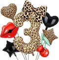 Leopard Print Bow Balloons Birthday Decorations 40Inch Cheetah Number 3 Foil by Unknown