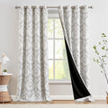 jinchan Grey Blackout Curtains 108 Inch Damask Vintage Grommet 2 Panels | Room by JINCHAN