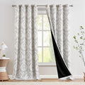 jinchan Brown Blackout Curtains 96 Inch Damask Vintage Grommet 2 Panels | Room by JINCHAN