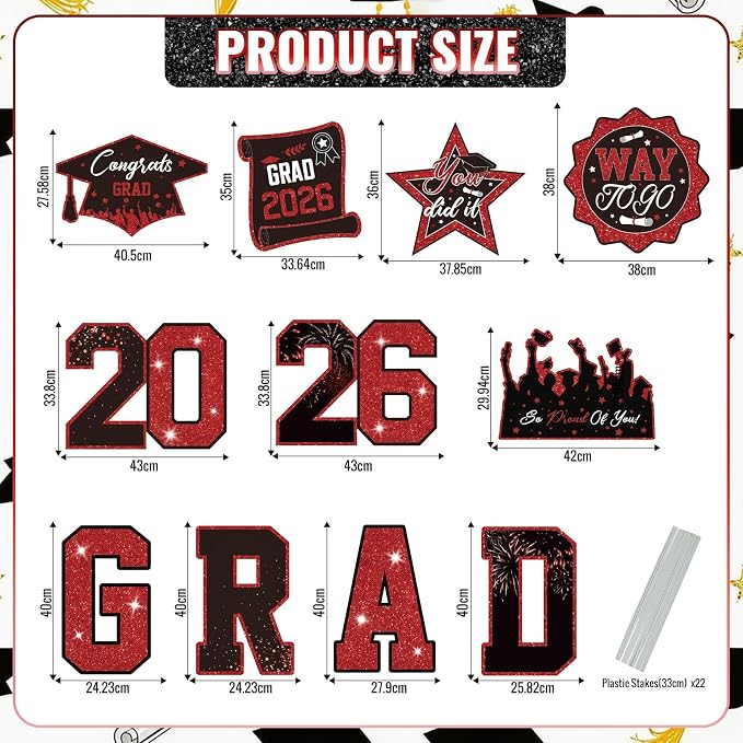 Graduation Yard Signs Class of 2026 Decorations, 2026 Sign - Image 2