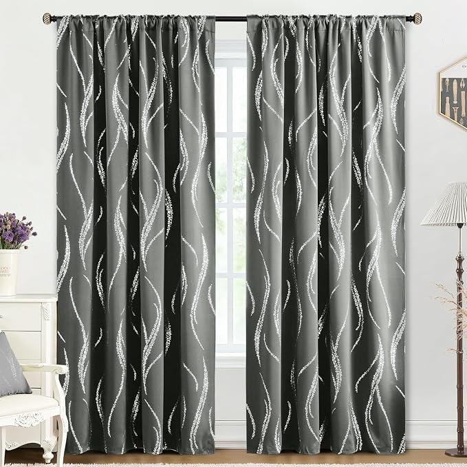 Yakamok Grey Light Blocking Curtains - Image 3