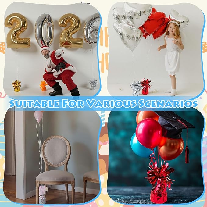12 Pcs Balloon Weights Cerulean blue Metallic Anchor Balloon Holder - Image 7