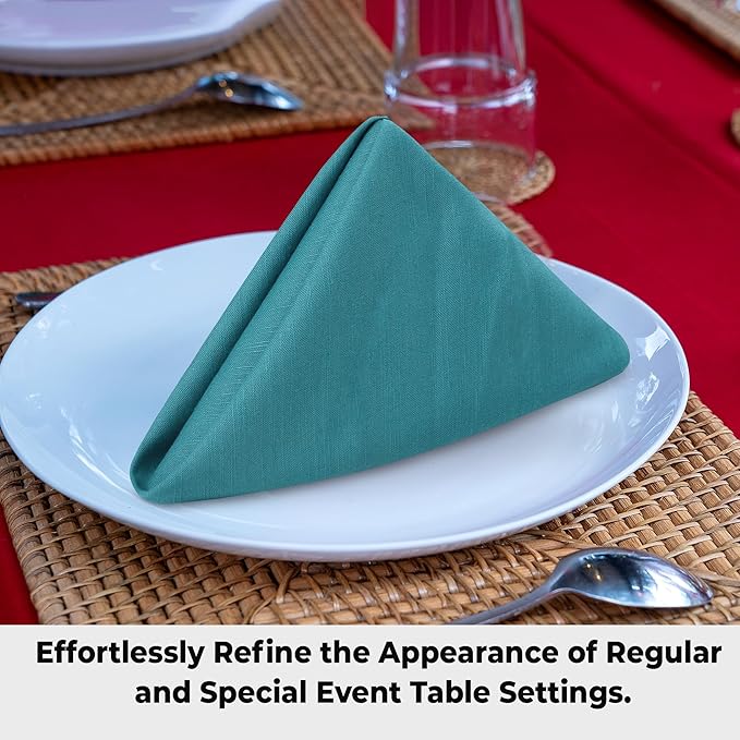 Urban Villa Christmas Dinner Napkins 20’’x20’’ Over Sized Set of 12 Turquise Color Cloth Napkins 100% Cotton Slub Thanks Giving Cloth Napkins Premium Hotel Quality Everyday use Soft Dinner Napkins