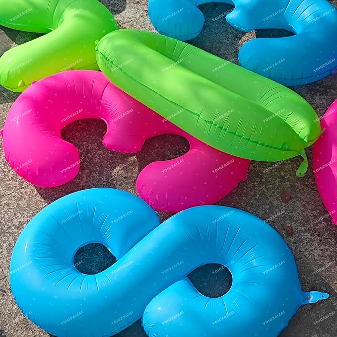 40IN Blue Birthday Number 4 Balloons Fluorescent Blue Balloon Foil Balloon | - Image 5